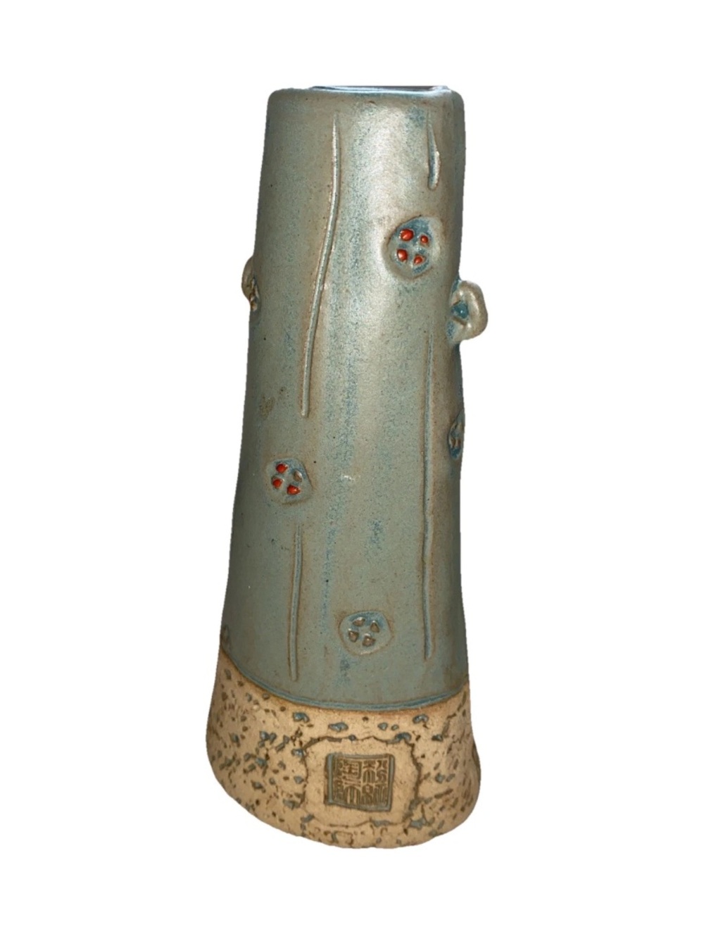 VTG‎ Studio Pottery Bud Vase Green Multi
